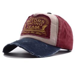 Casquette US Vintage MOTORS RACING Rouge/Bleu