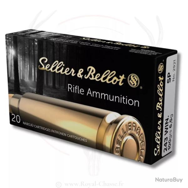 20 balles Cal.243 WIN 100Grs SP SELLIER & BELLOT