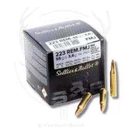 100 balles FMJ Cal.223Rem 55grs S&B