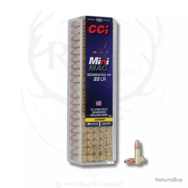 100 balles MINI MAG Segmented HP Cal. 22LR 40GRS CCI