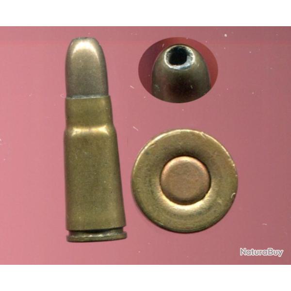 6.5 mm Bergmann nA  avec gorge Mle 1896 - TRES RARE - balle nickel pointe creuse - amorce cuivre