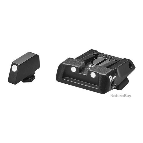 Hausse et guidon point blanc LPA pour Glock 17 � 35