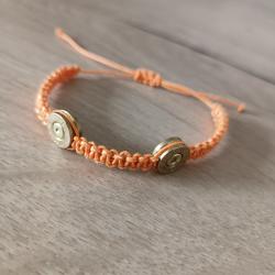 Bracelet macram&eacute; orange - douille 30-06