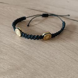 Bracelet macram&eacute; noir - douille 30-06