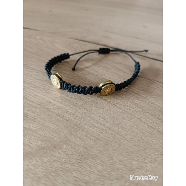 Bracelet macram� noir - douille 30-06