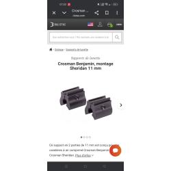 Montage lunette 11mmPour crosman 392...Crosman benjamin....Crosman sheridan.
