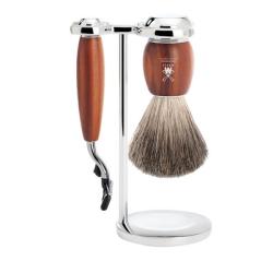 Set de rasage 3 pi&egrave;ces Muhle Vivo Mach3&reg; manche prunier
