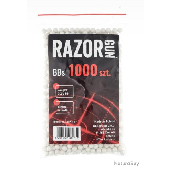 Billes blanches - Razor Gun - 6 mm (x1000)