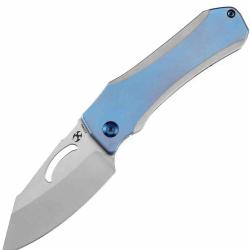 Couteau Kansept Loki Blue Titanium Lame Acier CPM-S35VN Manche Titane Framelock K1058A2