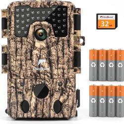 Cam&eacute;ra de Chasse Surveillance 4K HD Carte 32GB Infrarouge No Glow Vision Nocturne