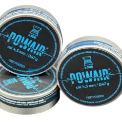 3X Bo&icirc;te de 500 plombs POWAIR 4,5mm &agrave; t&ecirc;te plate