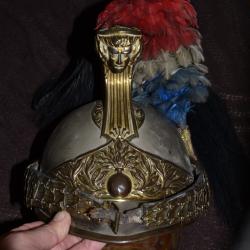 casque &agrave; crini&egrave;re d'officier de Dragon mod&egrave;le 1872 cavalerie guerre 14-18