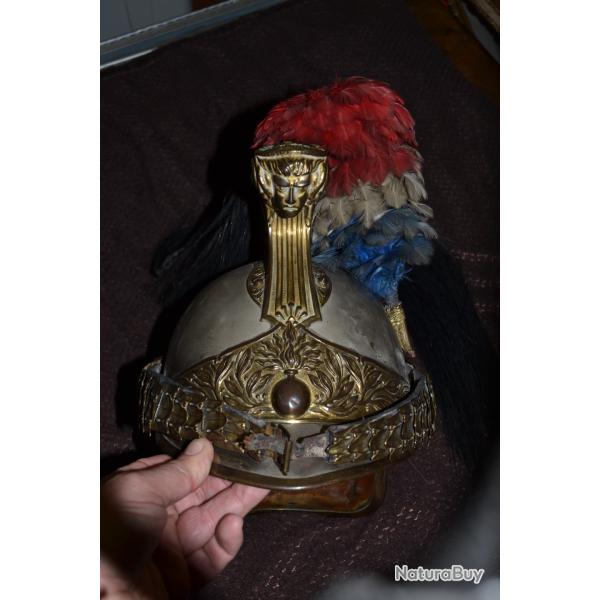 casque � crini�re d'officier de Dragon mod�le 1872 cavalerie guerre 14-18