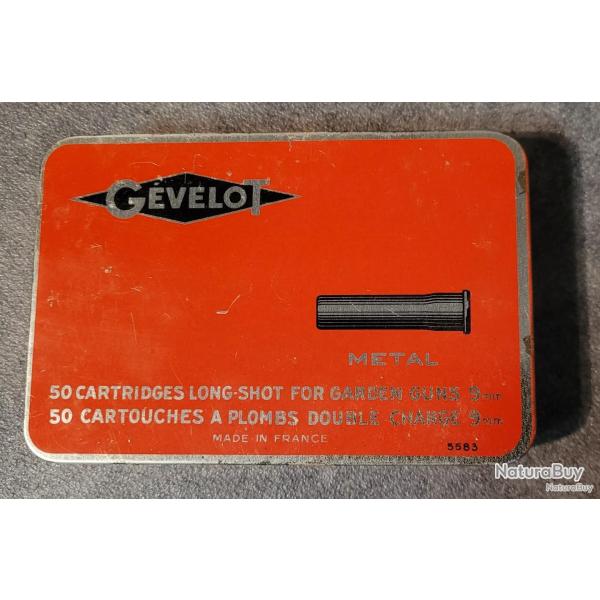 GEVELOT Boite de 50 cartouches  munitions 9mm � plombs double charge