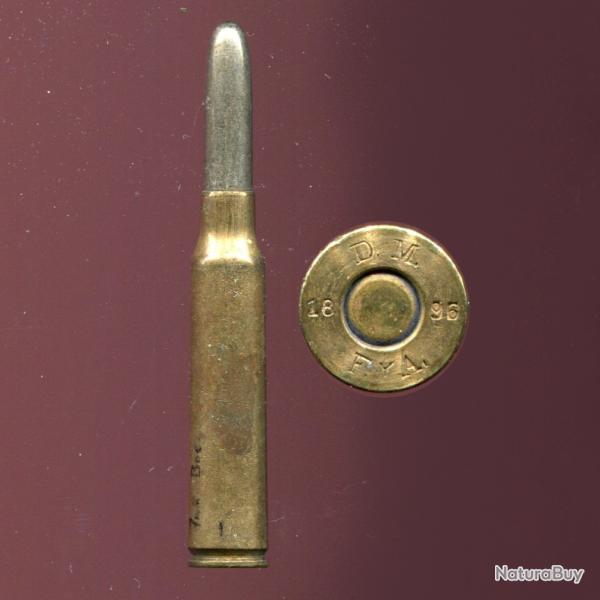 7 x 54 Boers (alias 7 mm Mauser Kortnek) - RARE Afrique du Sud - marquage : 18 DM 95 F. y A.