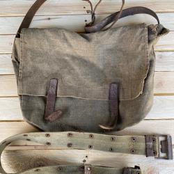 Ceinturon et musette en toile  vintage military