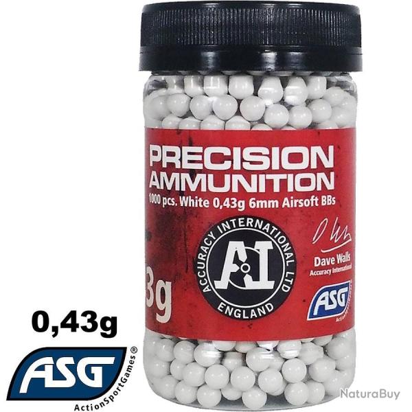 Billes ASG 0,43g - 1000 pcs en bouteille