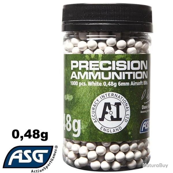 Billes Airsoft 0,48g ASG - Pr�cision et Longue Port�e pour Sniper