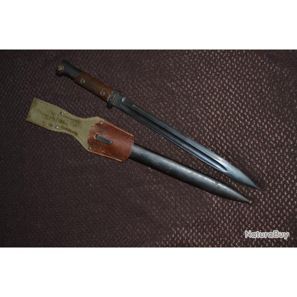 ba�onnette mauser allemande DOT 43 fabrication tch�que occup�e waffenwerkbr�n porte-fourreau