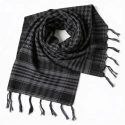Keffieh Gris Noir Unisexe Foulard Tactique &agrave; Franges Outdoor