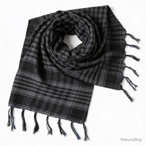 Keffieh Gris Noir Unisexe Foulard Tactique � Franges Outdoor