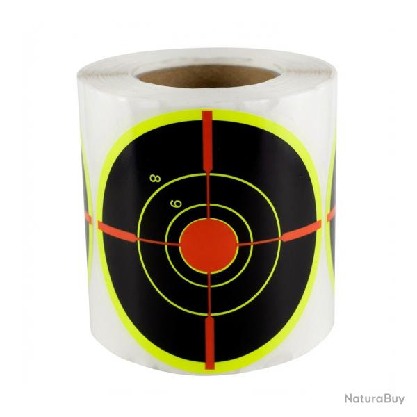 Lot de 200 Cibles R�actives Fluorescentes 7,62 cm Centre Rouge et Nombres