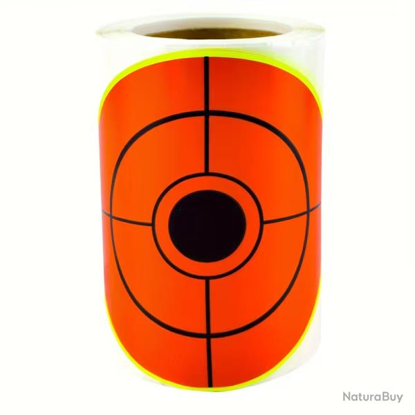 100 Cibles Rondes Orange 10cm Fluorescentes Splatter Tir Pr�cision Autocollantes