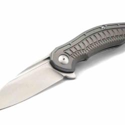 Couteau Brous Blades Bionic 3.0 Lame Acier D2 Satin Manche Titane Sculpt&eacute; Framelock USA BRB273