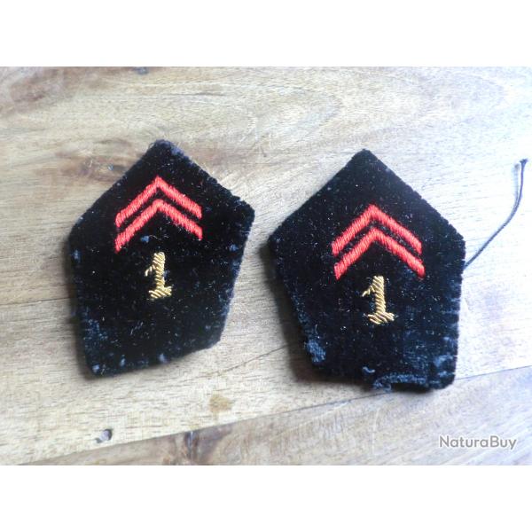 paire insigne pattes de col  cannetille  1� r�giment du g�nie