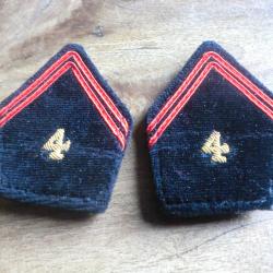 paire insigne pattes de col  cannetille  4&deg; r&eacute;giment du g&eacute;nie