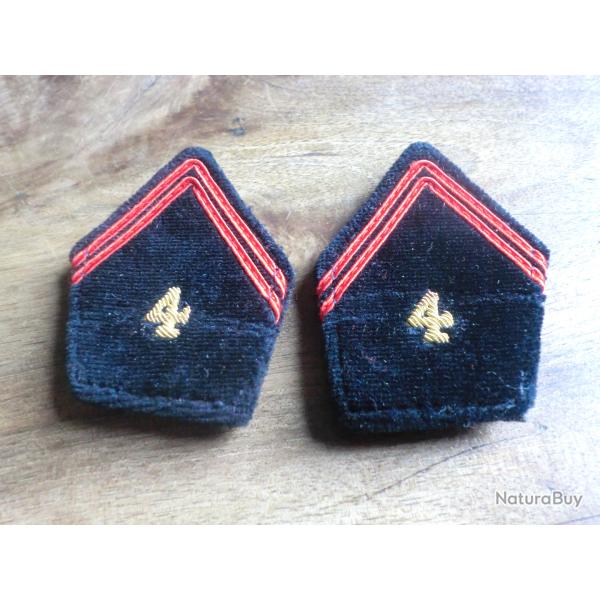 paire insigne pattes de col  cannetille  4� r�giment du g�nie