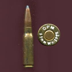 6.5 x 34.5 Whisper - Int&eacute;ressant marquage : OPM  6.5 mm WHISER - longue balle cuibre pointe plomb