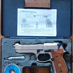 UMAREX BERETTA 92 FS FINITION NICKEL PLAQUETTE BOIS PISTOLET PLOMBS CALIBRE 4,5 mm