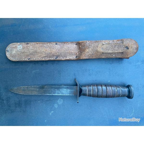 Couteau - poignard US M3 (rare mod�le st�rile) et son fourreau 2GM.