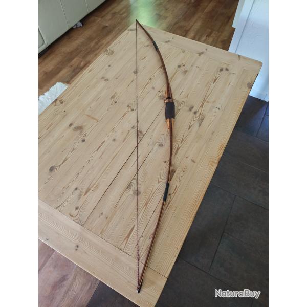 Arc longbow am�ricain par Pierre Lansac pour gaucher - 52# � 29"