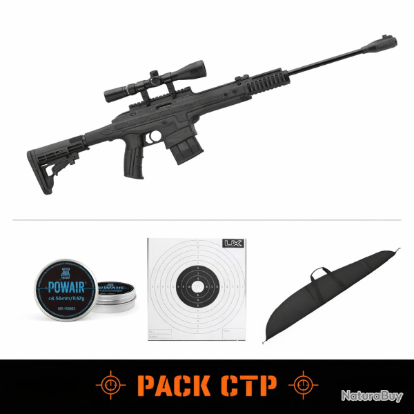 Carabine � plomb Bo Manufacture Tactique Pendleton - Piston ressort - 5.5 mm / 16 Joules / Pack CTP