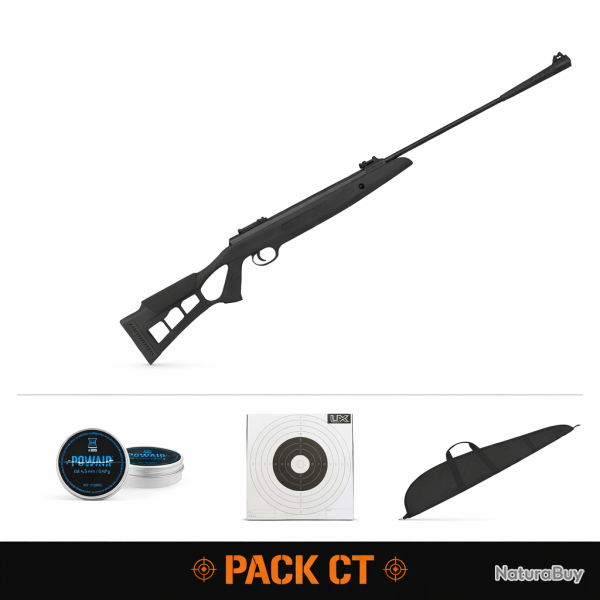 Carabine � plomb Hatsan Striker Edge synth�tique noir - Cal. 4.5 4.5 - 4.5 mm / Pack CT