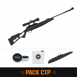 Carabine &agrave; plomb Hatsan Striker Edge synth&eacute;tique noir - Cal. 4.5 4.5 - 4.5 mm / Pack CTP