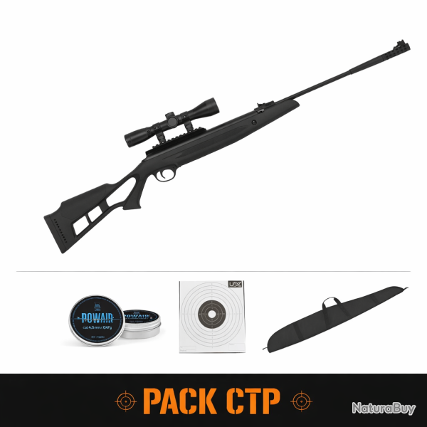 Carabine � plomb Hatsan Striker Edge synth�tique noir - Cal. 4.5 4.5 - 4.5 mm / Pack CTP
