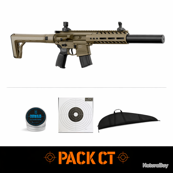 Carabine � Plomb Semi Automatique CO2 Sig Sauer MCX Air Gen 2 - Pack CT