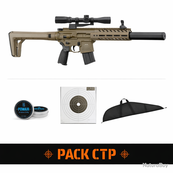 Carabine � Plomb Semi Automatique CO2 Sig Sauer MCX Air Gen 2 - Pack CTP