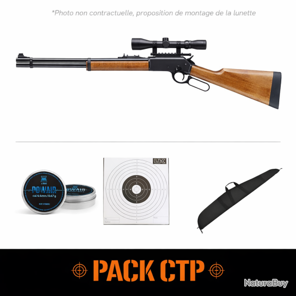 Carabine � plomb Walther Lever action Co2 - Cal. 4.5 - Noir / Pack CTP