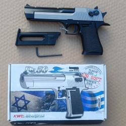 r&eacute;plique airsoft desert eagle 50 AE CO2 KWC bi ton