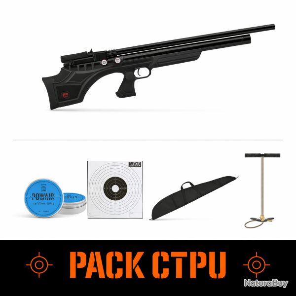 Carabine PCP Aselkon Mx7 Evoc R�gulateur Jet Black 19J - Cal. 5.5 - 55 cm / Pack CTPU