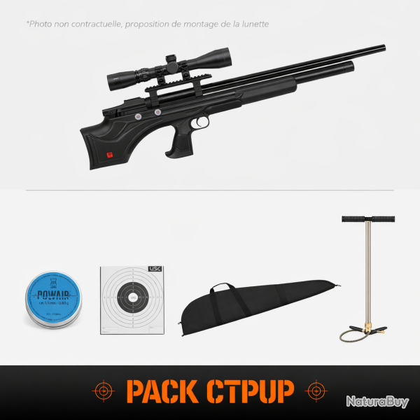 Carabine PCP Aselkon Mx7 Evoc R�gulateur Jet Black 19J - Cal. 5.5 - 55 cm / Pack CTPUP