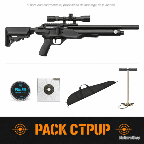 Carabine PCP Macavity Arms M2 - Version longue - 4.5 mm / Pack CTPUP