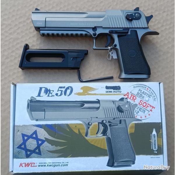 r�plique airsoft desert eagle 50 AE CO2 KWC avec rail sous le canon