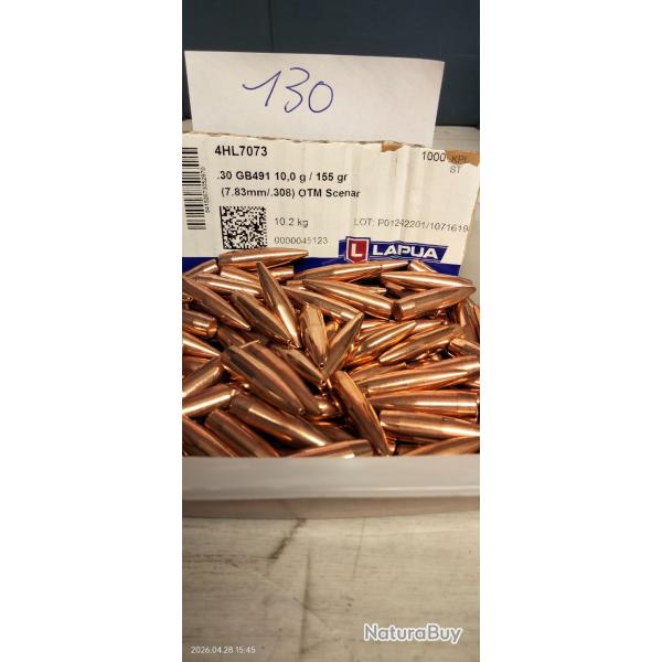 Ogives lapua sc�nar 155 HPBT cal 30
