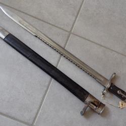 18637 Ba&iuml;onnette Suisse pour fusil VETTERLI. Rare mod&egrave;le 4 rivets