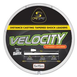 Shockleader Carp Spirit Velocity Tapered Leader 0.57-0.23mm (5x15m)